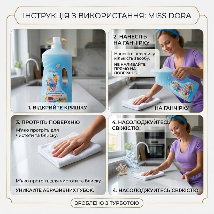 Засіб для миття підлоги Міс Дора 1л 2