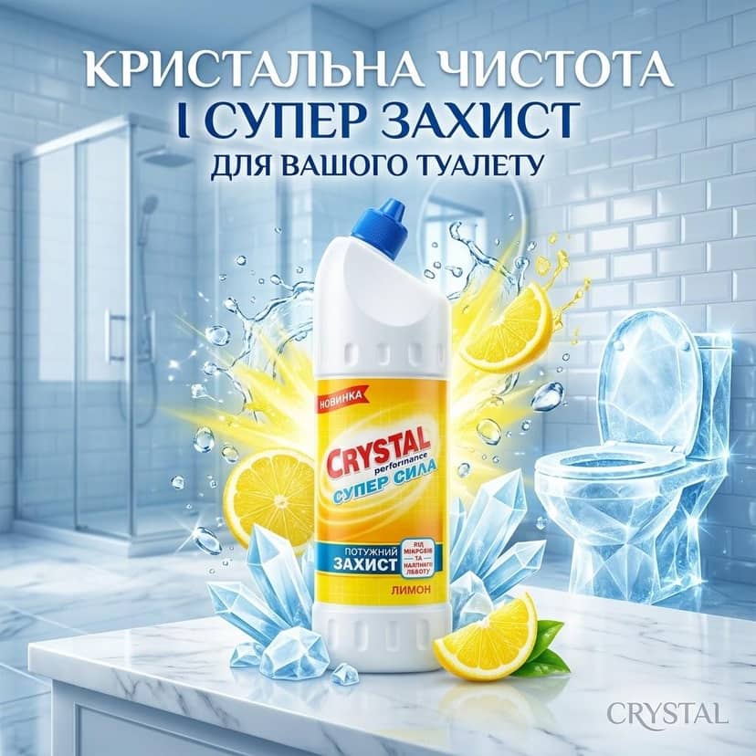 Засіб для миття поверхонь 1л антібактер Crvstal 3