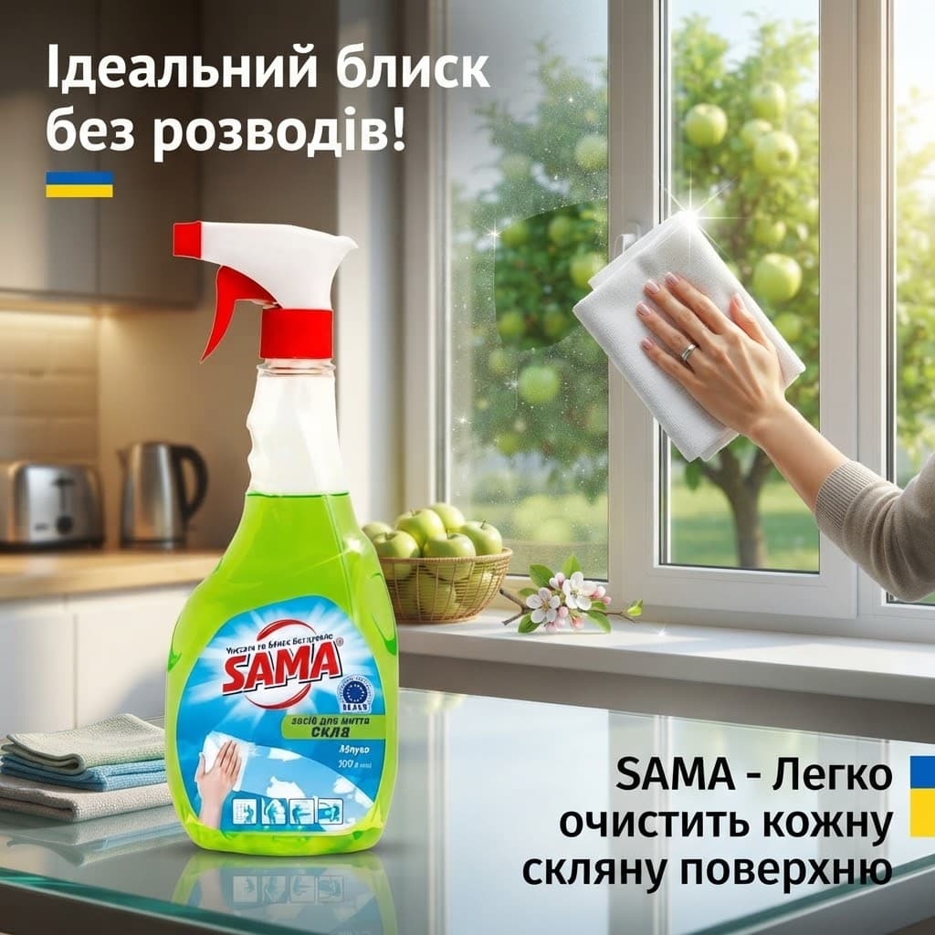Засіб для миття скла яблуко з розпилювачем ТМ 2