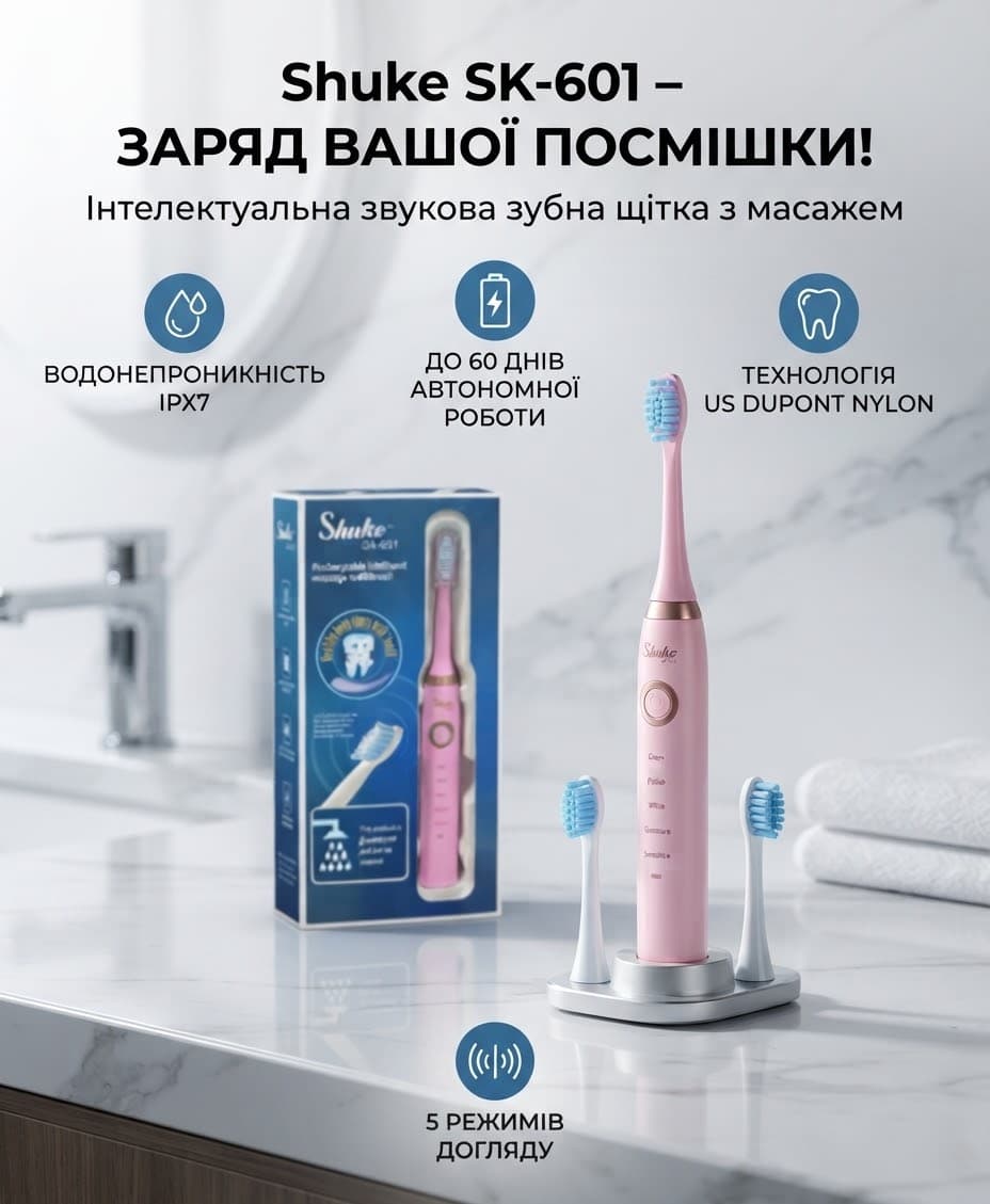Зубна щітка акумуляторна рожевого кольору 3